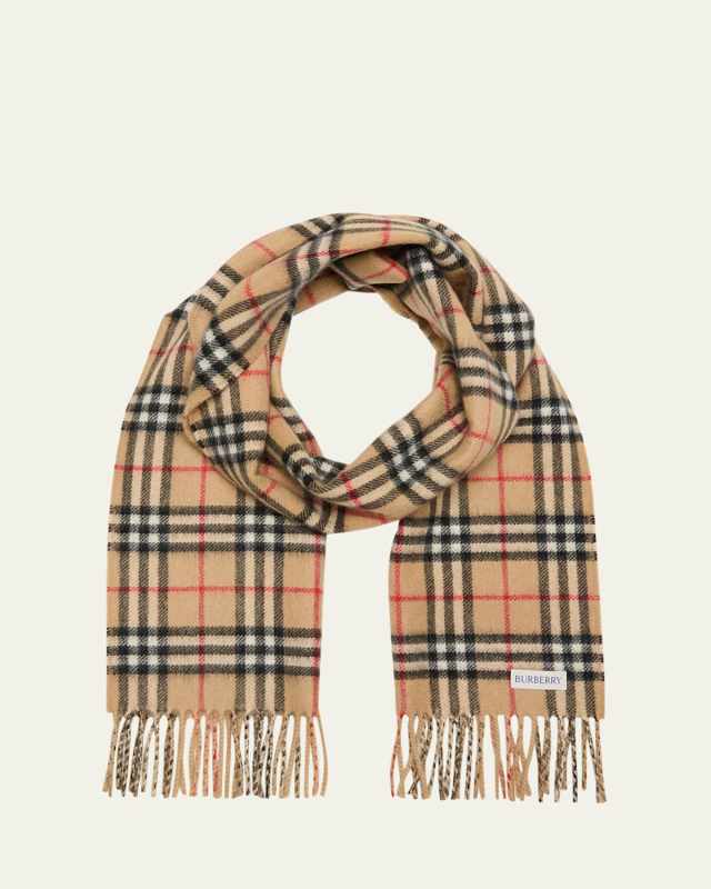 Men's Cashmere Vintage Check Rectangle Scarf