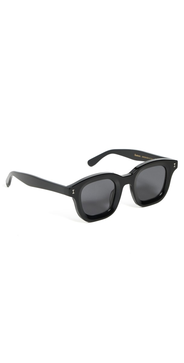 Illesteva George Black Sunglasses Black w/ Grey Flat