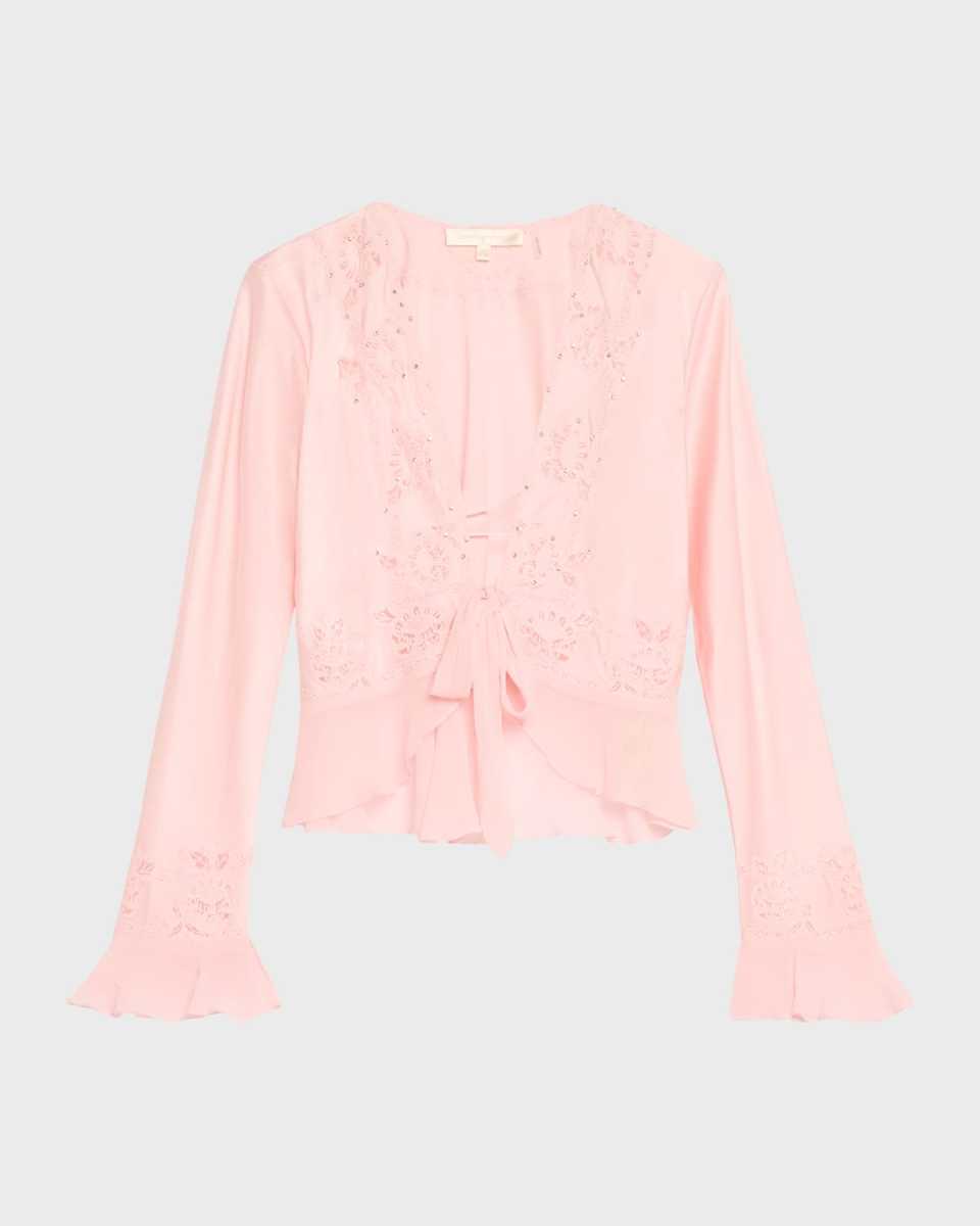Vivetta Silk Charmeuse Tie-Front Top