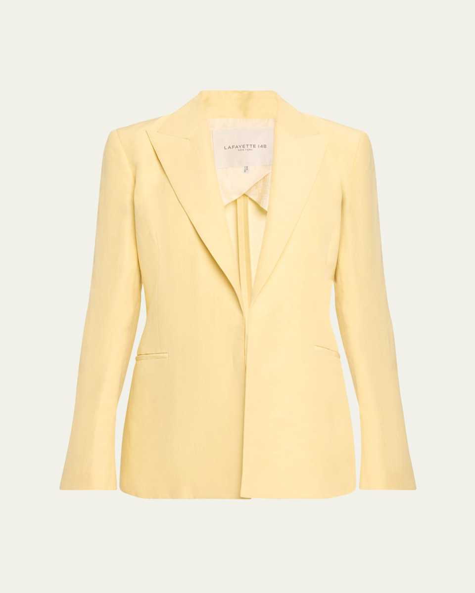 Open-Front Peak-Lapel Blazer