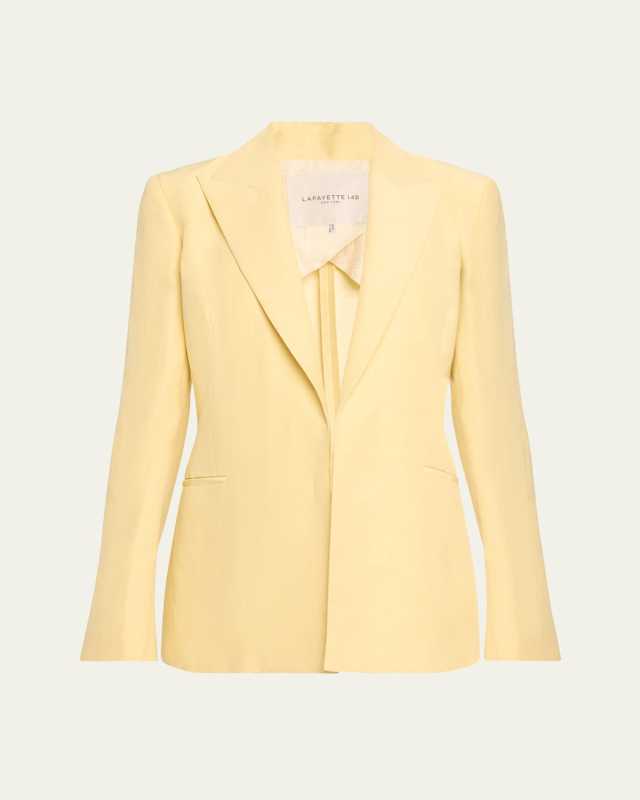 Open-Front Peak-Lapel Blazer