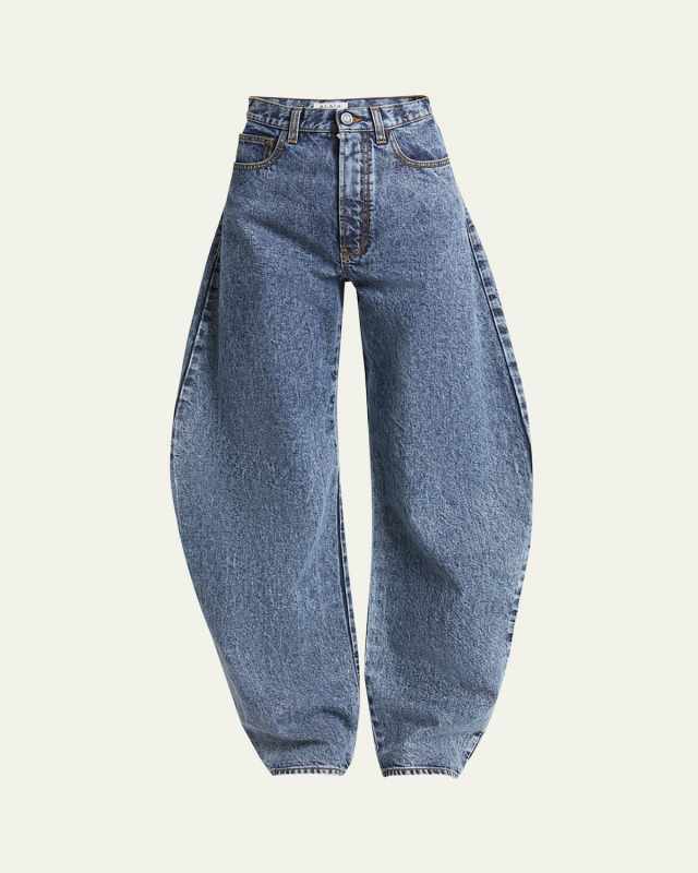 Rounded Leg Denim Pants