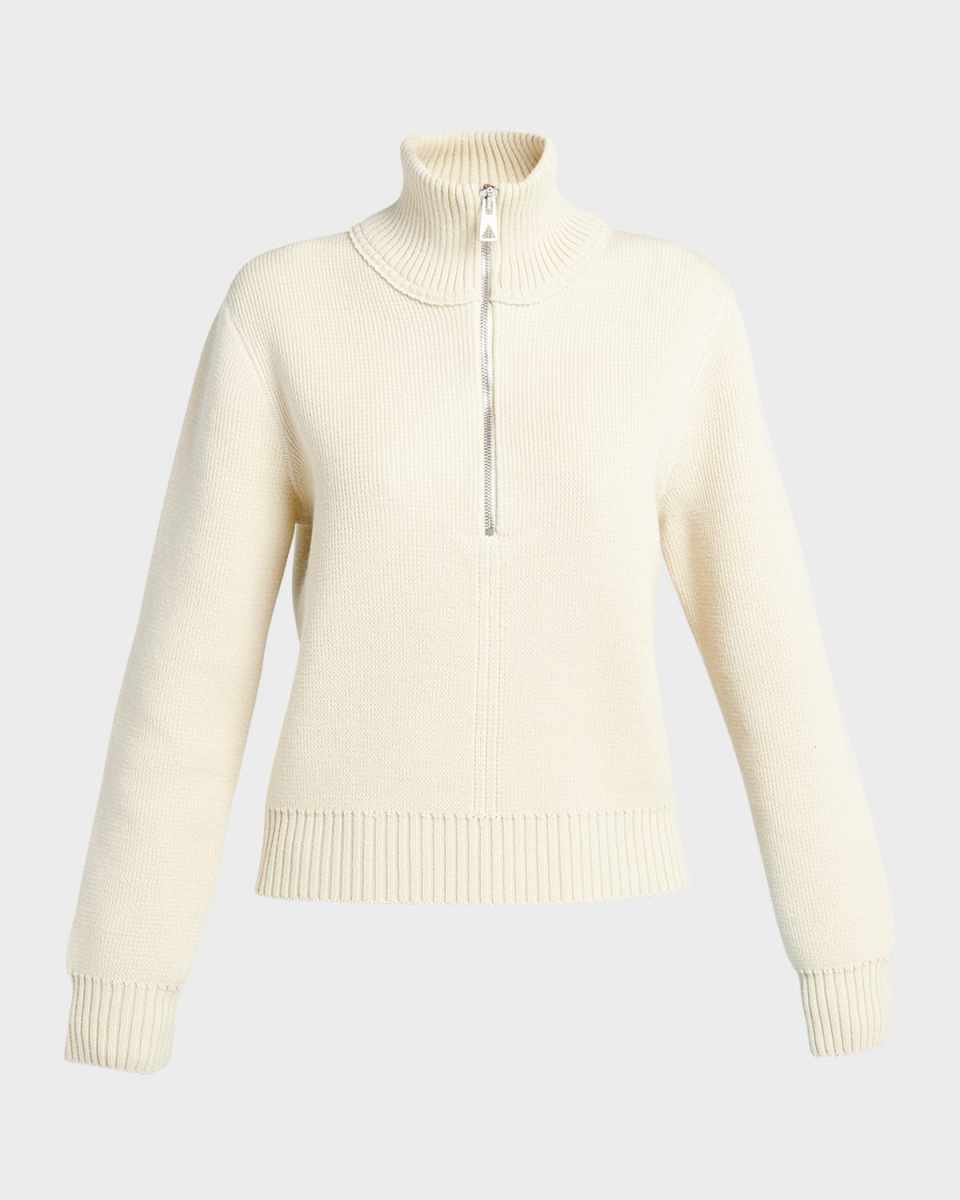Dry Wool Ribbed Half-Zip Sweat