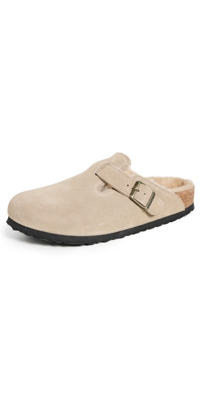 Birkenstock Boston Shearling Clogs Taupe