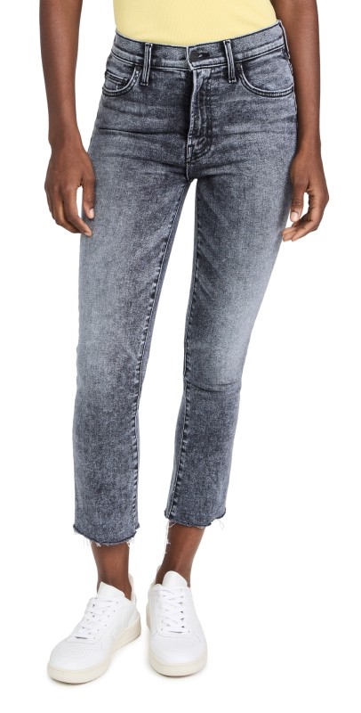 MOTHER The Insider Crop Step Fray Jeans Train Stops