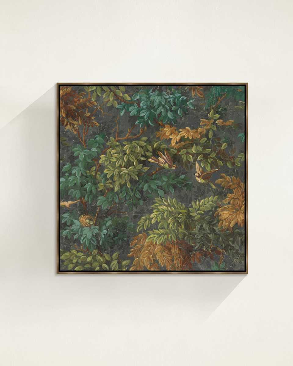 "Into the Woods" Framed Giclee by Jackie Von Tobel, 38" Square