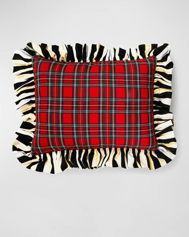 Tartan Stripe Ruffle Lumbar Pillow
