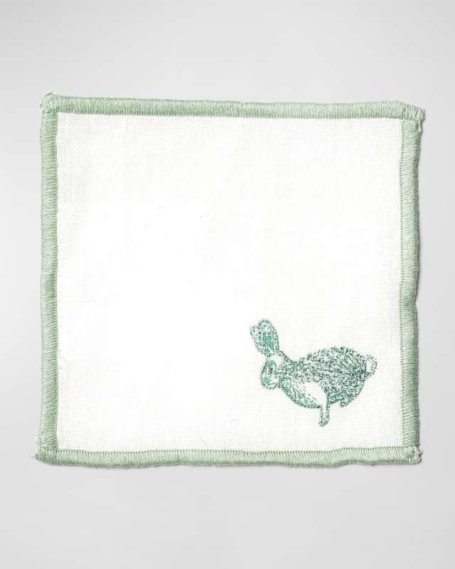 Rabbit Sage Cocktail Napkins, Set of 4