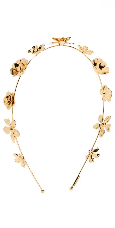LELET NY Penelope Floral Headband Gold