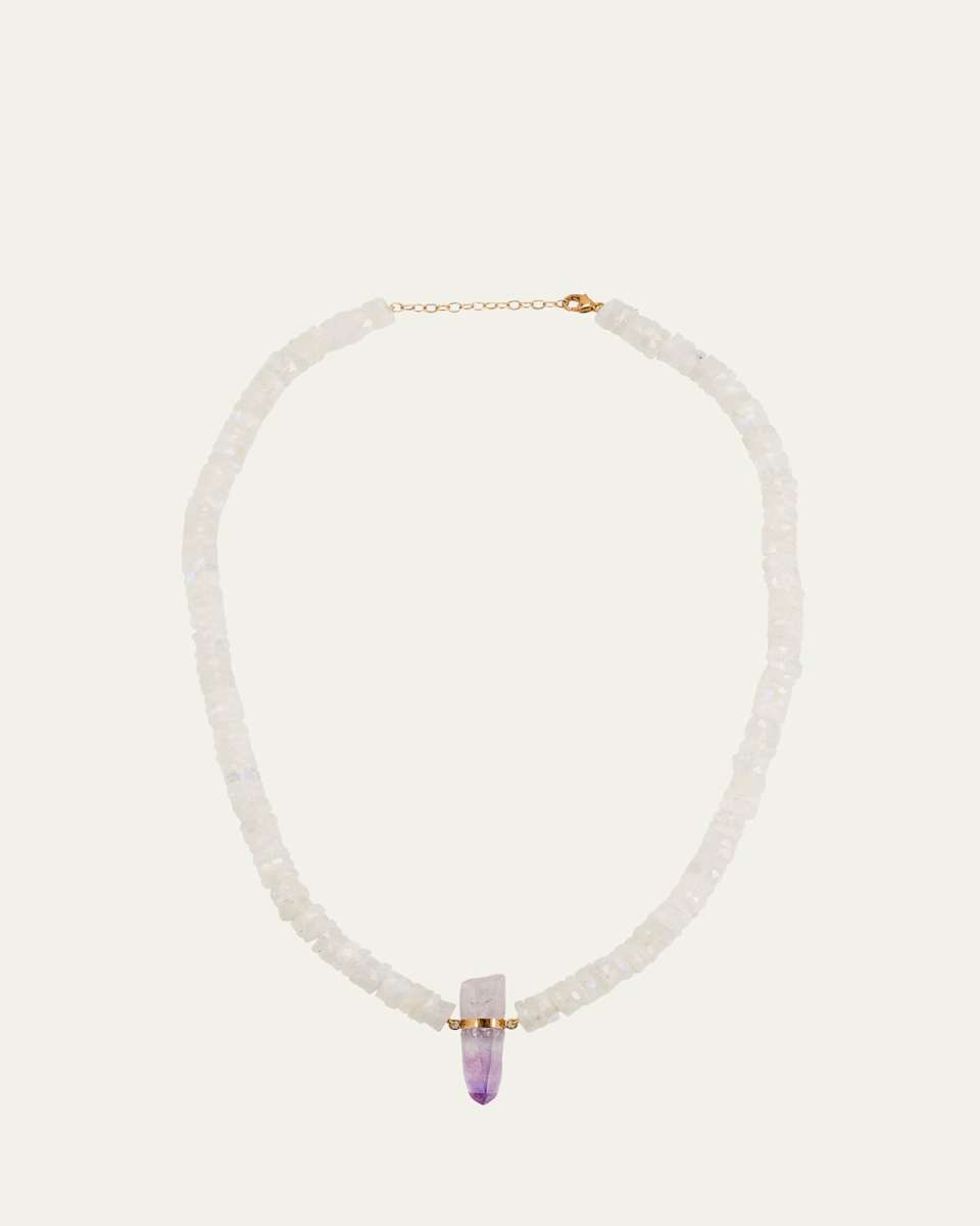 Vera Cruz Amethyst Charm Necklace with Moonstone