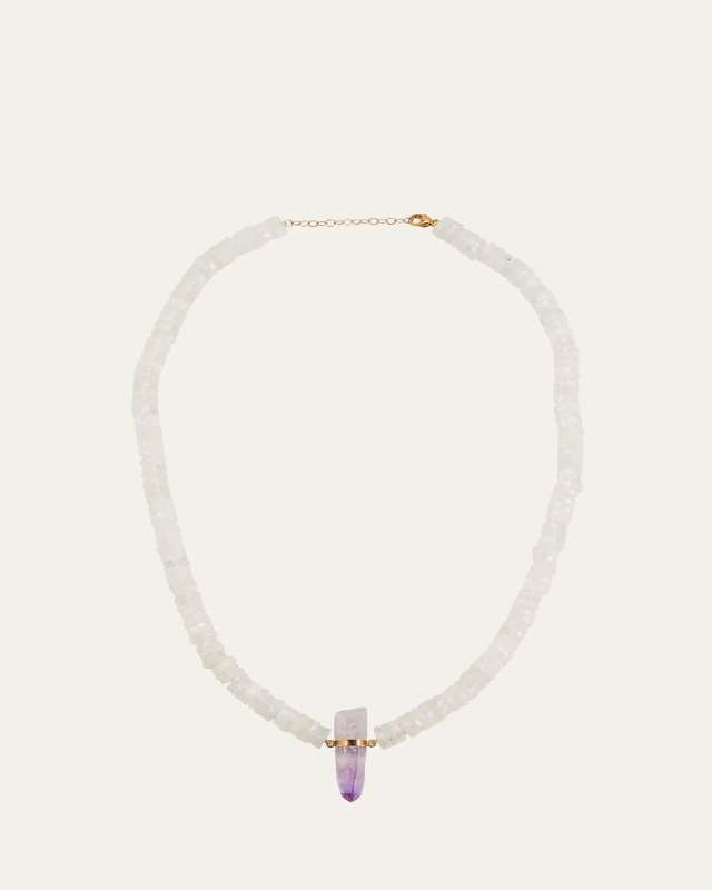 Vera Cruz Amethyst Charm Necklace with Moonstone