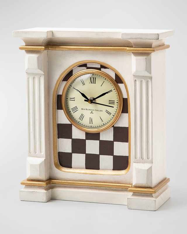 Courtly Check Mantle Clock Light Stain