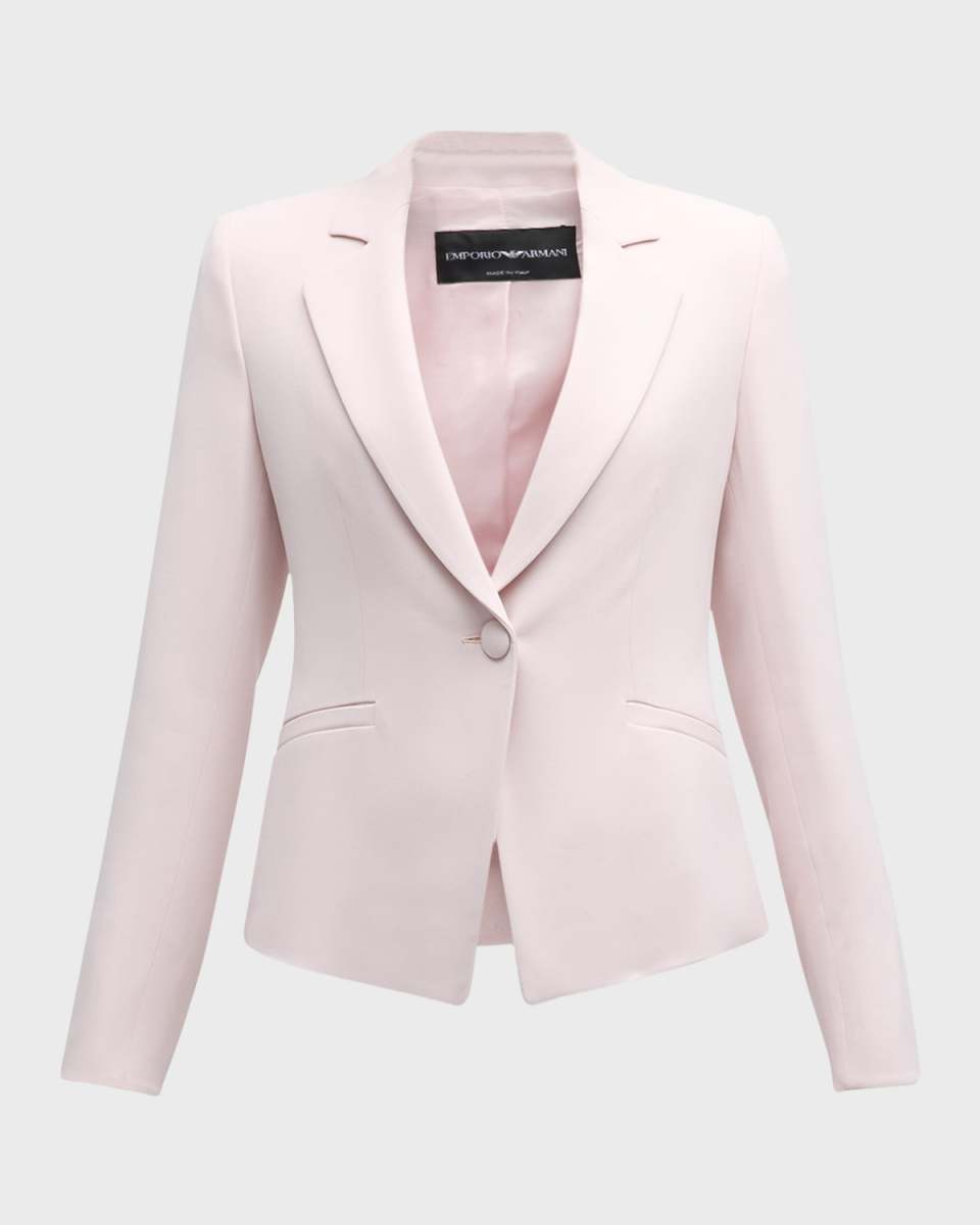 Single-Button Crepe Cady Blazer
