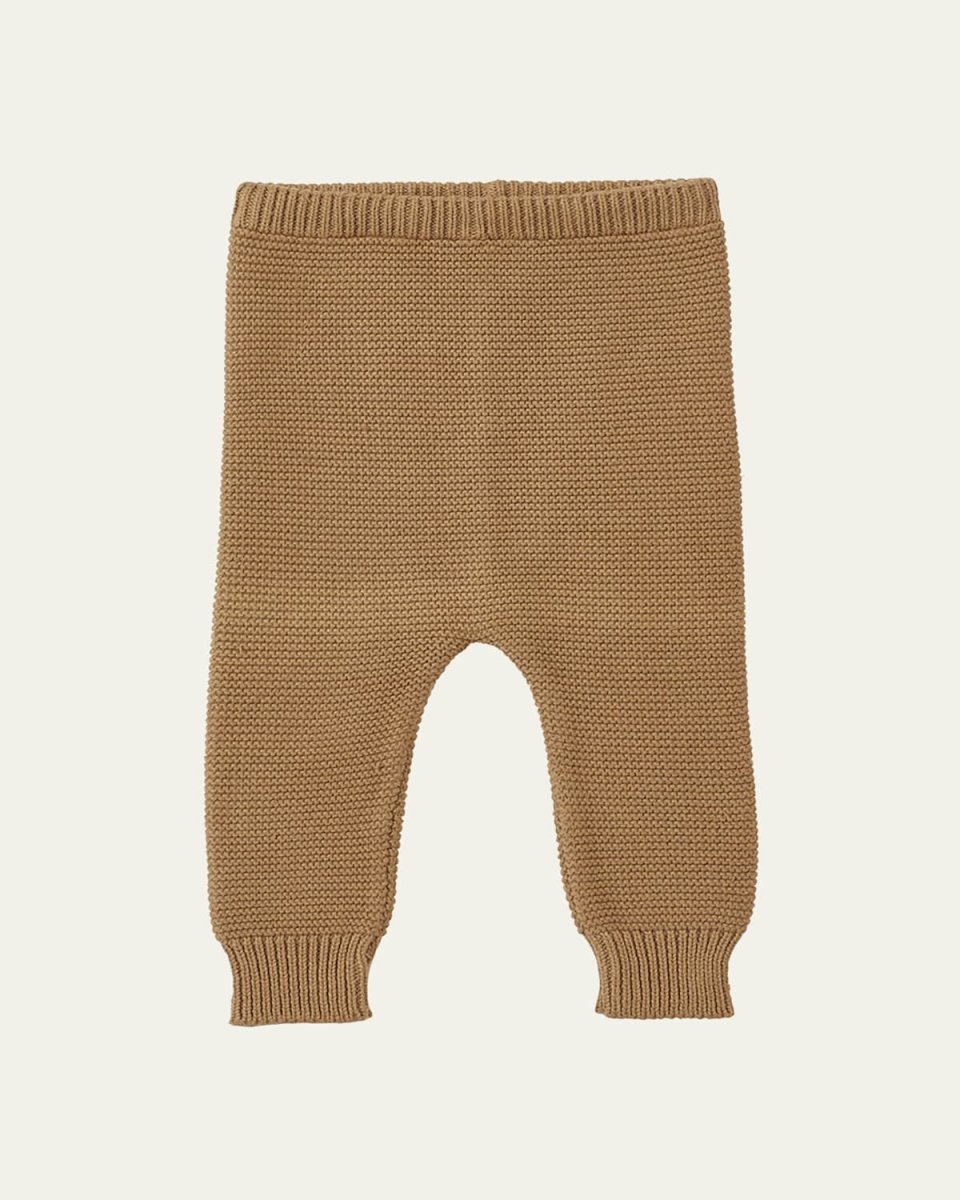 Kid's Organic Cotton Knit Trousers, Size Newborn-24
