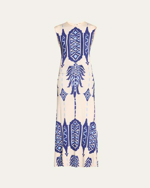 Cardinal Direction Printed Jersey Dress