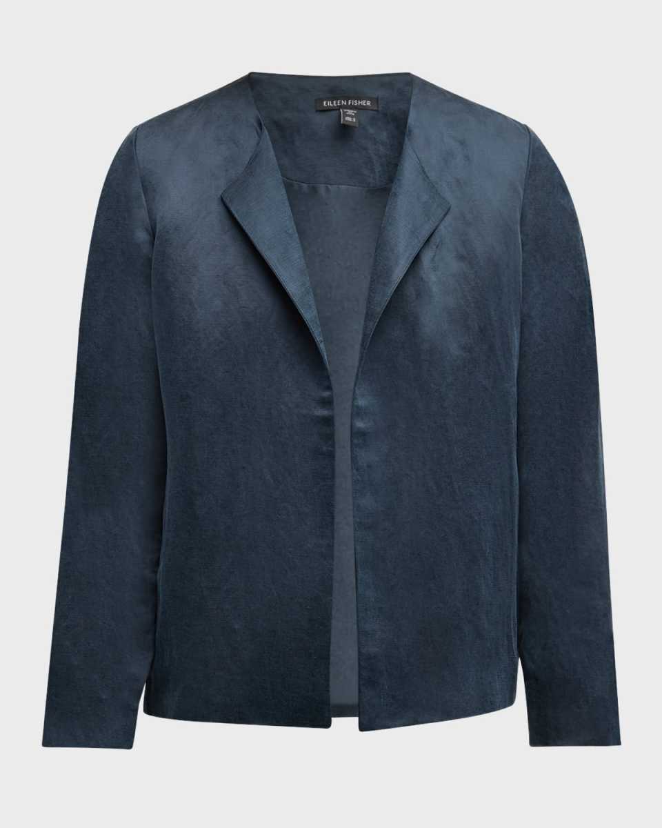 Open-Front Satin Jacket