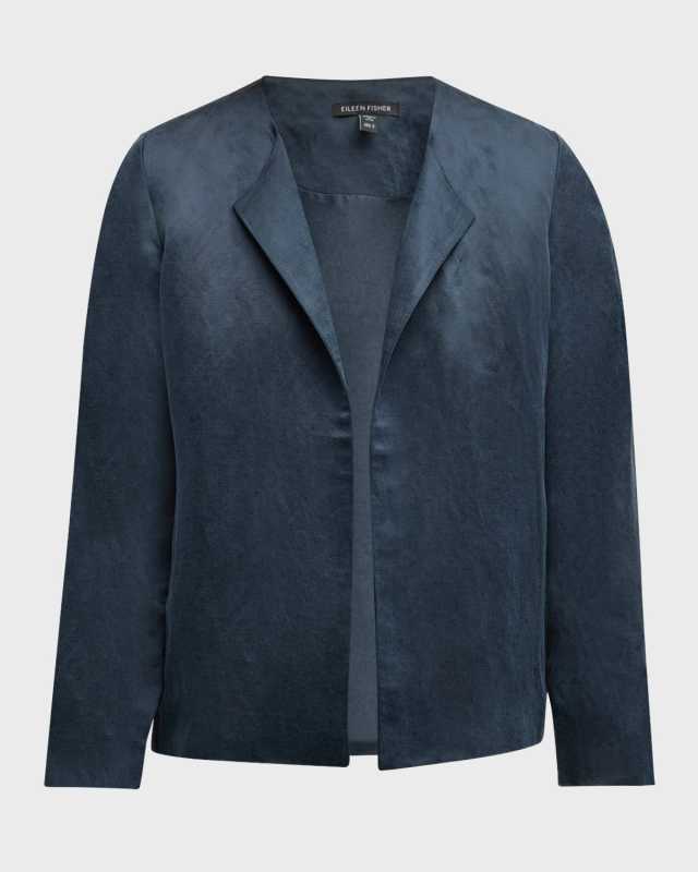 Open-Front Satin Jacket