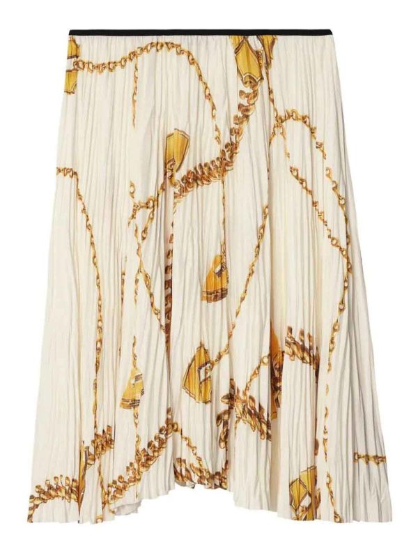 Burberry Jupe Midi - Blanc