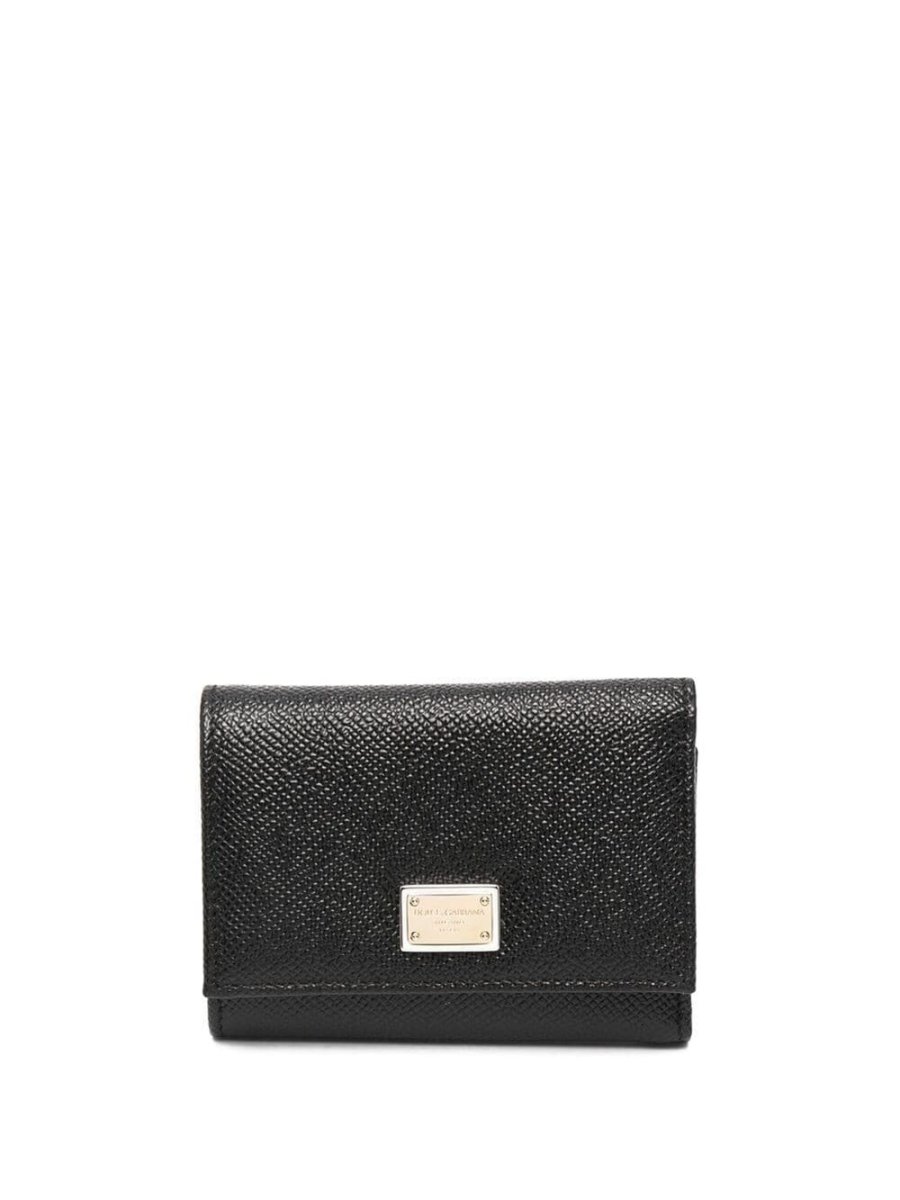 logo plaque tri-fold wallet