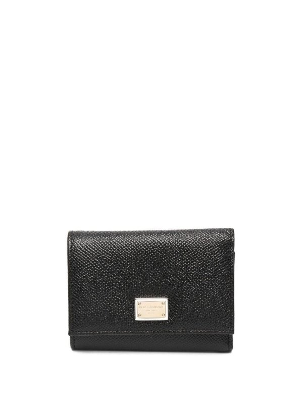 logo plaque tri-fold wallet