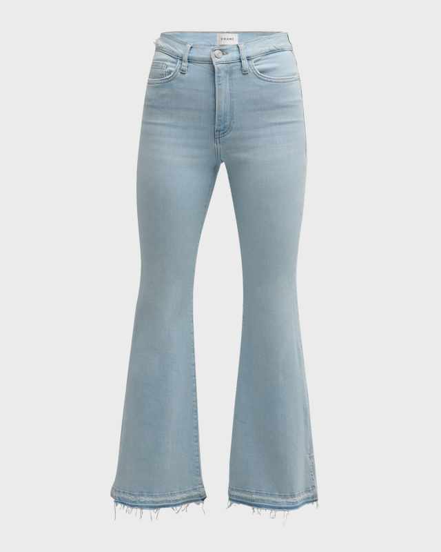 Le Easy Flare Released Fray Side Slit Jeans