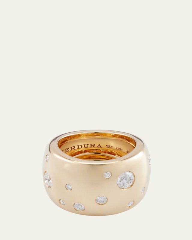 18K Yellow Gold Diamond Constellation Band Ring
