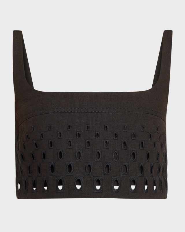 Sky Linen Crop Top