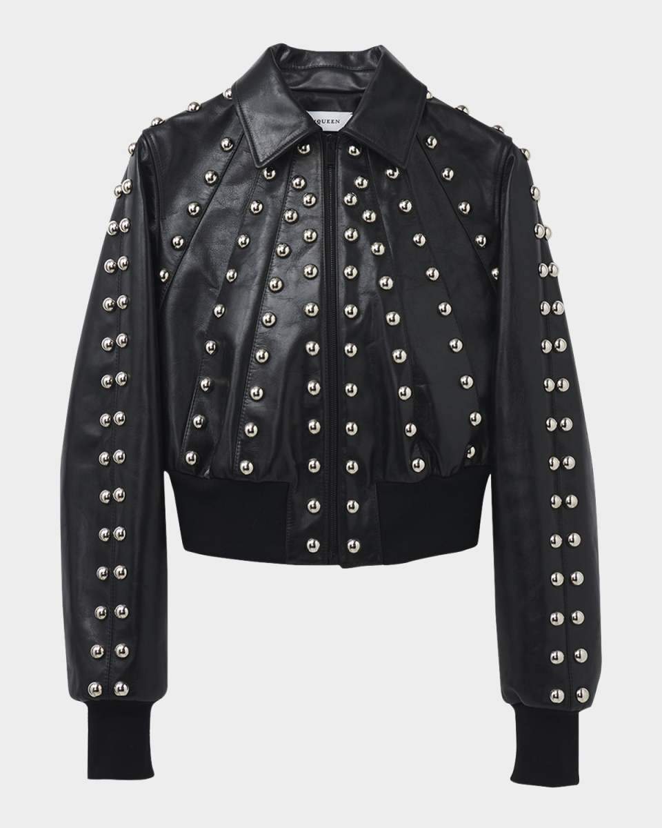 Leather Studded Biker Jacket