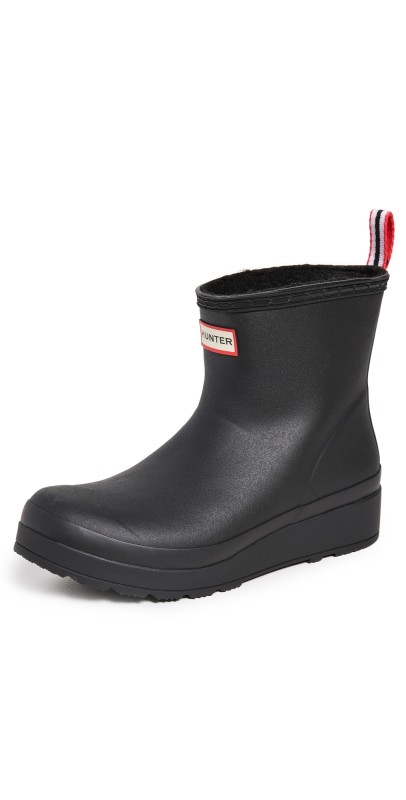 Hunter Boots Play Short Sherpa Boots Black
