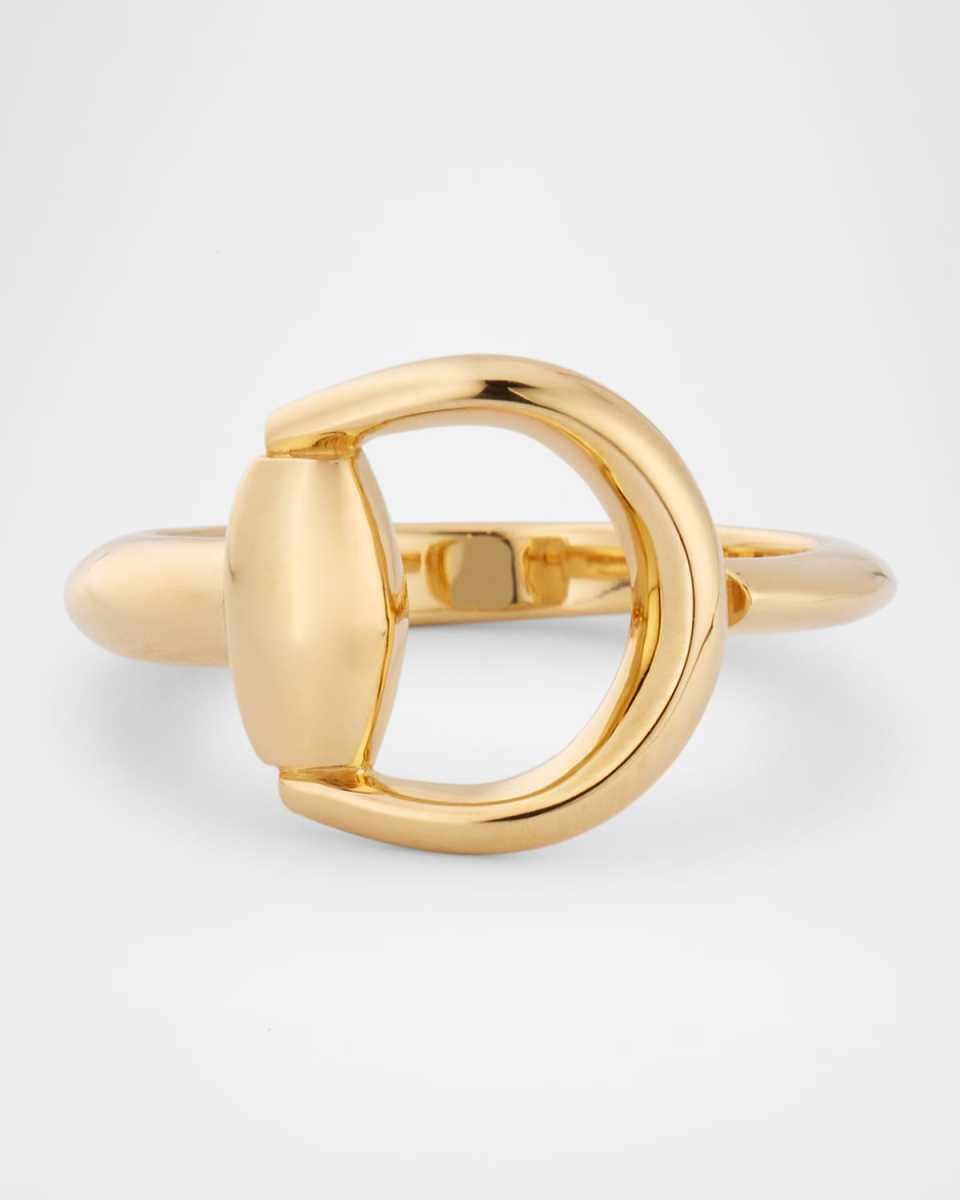 18K Yellow Gold Horsebit Ring, 13mm