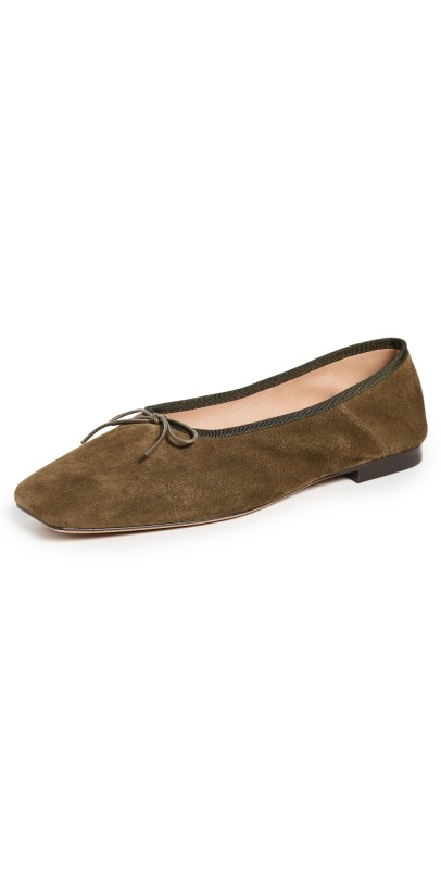Mansur Gavriel Square Toe Ballerina Flats Bamboo