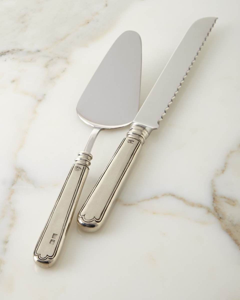 Two-Piece Filet Pewter Dessert Set