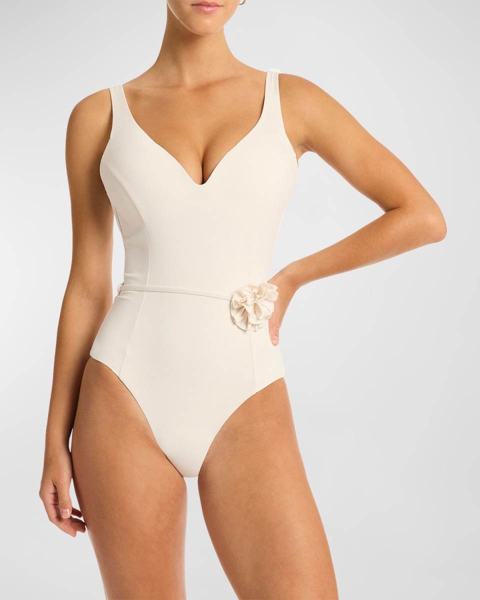 Casa Del Mar Plunge One-Piece Swimsuit