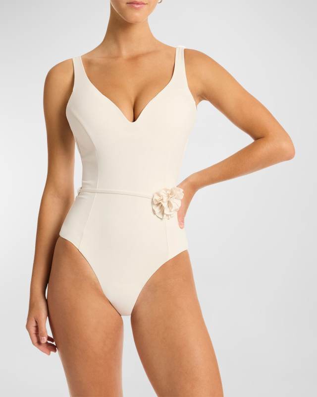 Casa Del Mar Plunge One-Piece Swimsuit