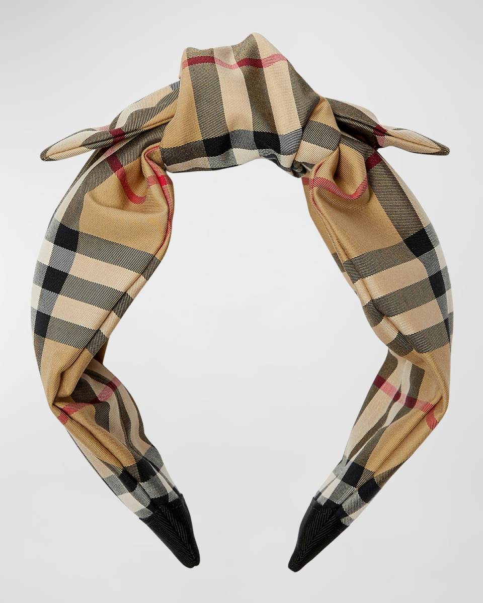 Girl's Soft Knot Check Headband
