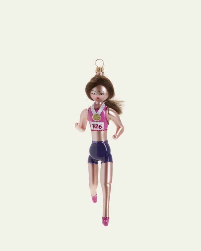 Marathon Runner Girl Christmas Ornament