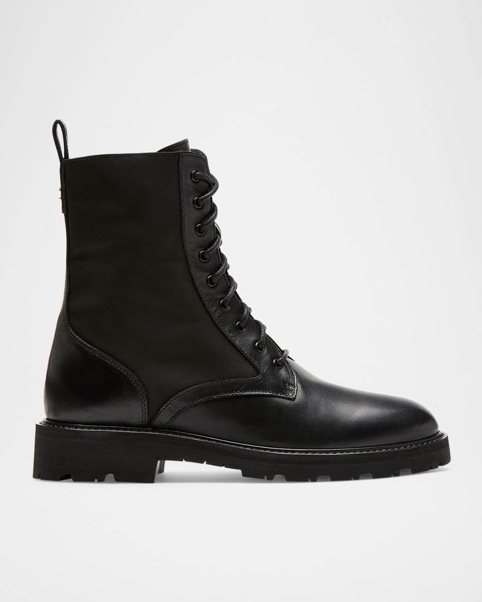 Quint Leather Nylon Combat Booties