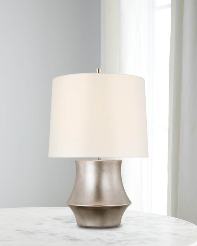 Lakmos Small Burnished Silver Leaf Table Lamp by AERIN - 19.5"