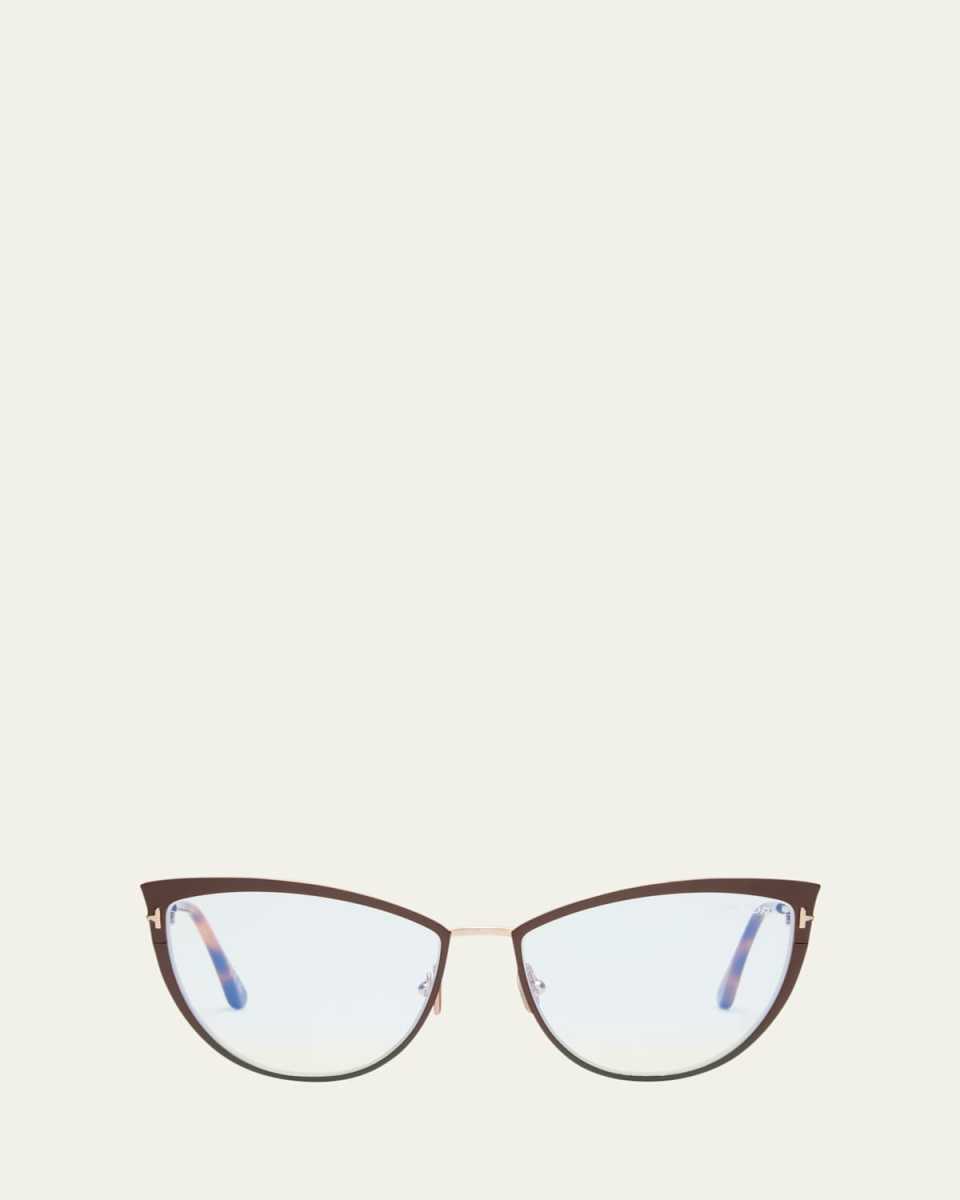 Blue Light Blocking Metal Alloy & Acetate Cat-Eye Glasses