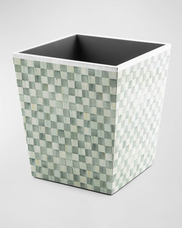 Sterling Check Lacquer Waste Bin