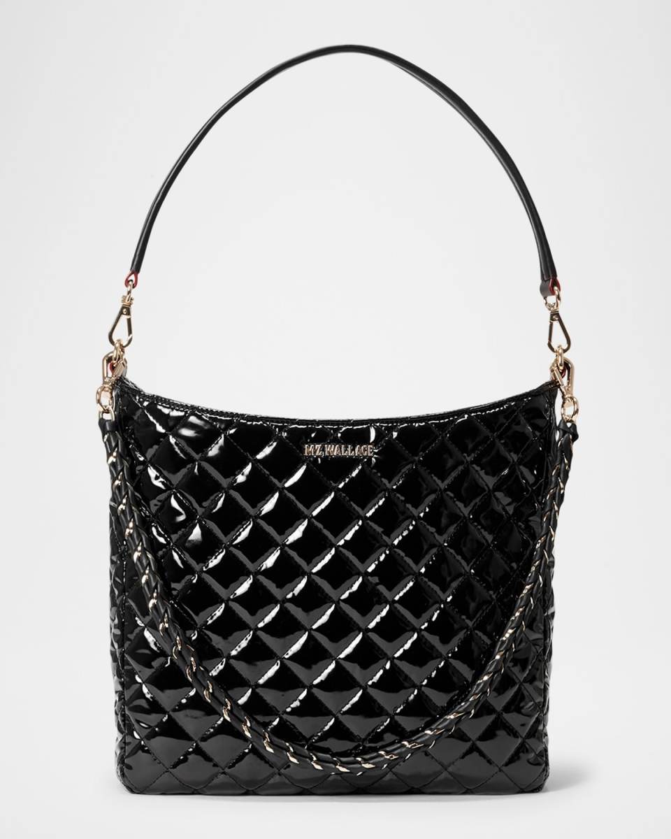 Crosby Quilted Patent Leather Hobo Bag