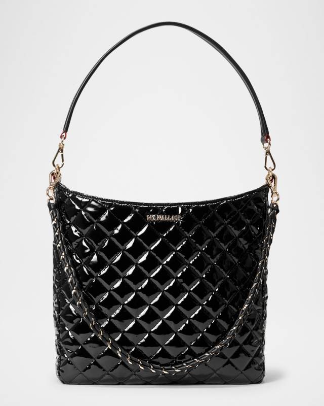 Crosby Quilted Patent Leather Hobo Bag