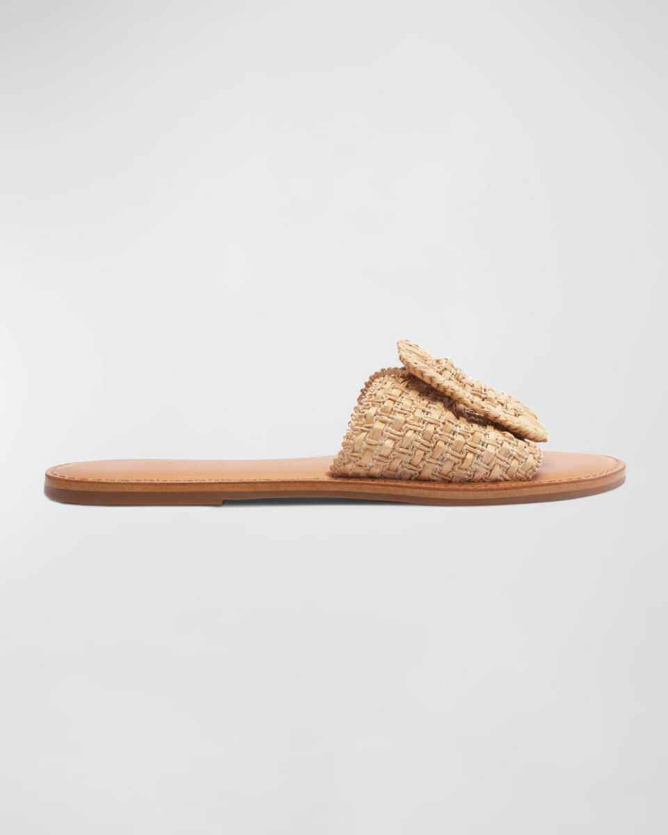 Cinna Woven Buckle Flat Slide Sandals