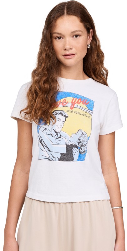 RE/DONE Classic Tee To The Moon Vintage White