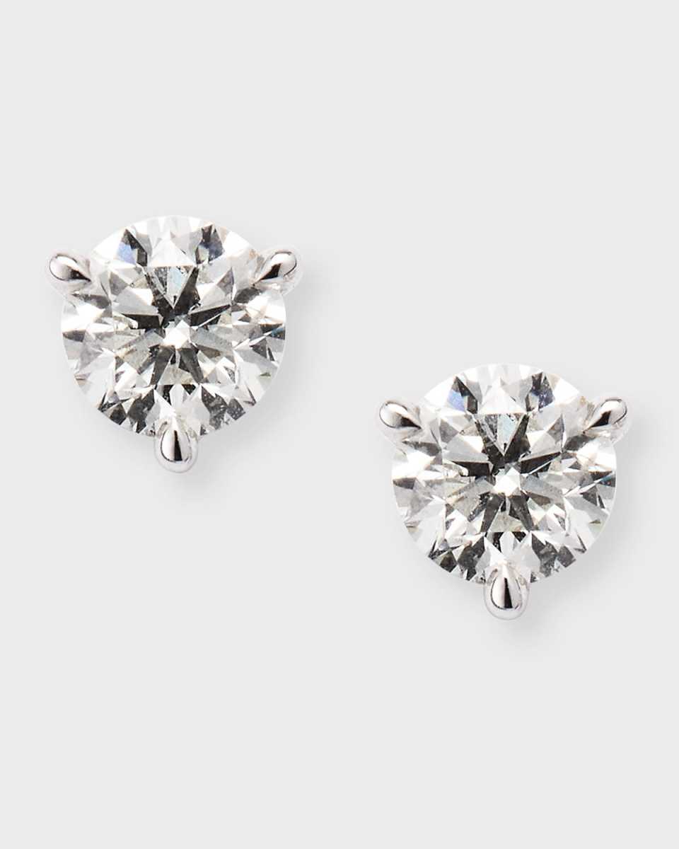 18k White Gold Martini Diamond Stud Earrings, 0.77tcw
