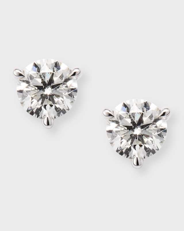 18k White Gold Martini Diamond Stud Earrings, 0.77tcw