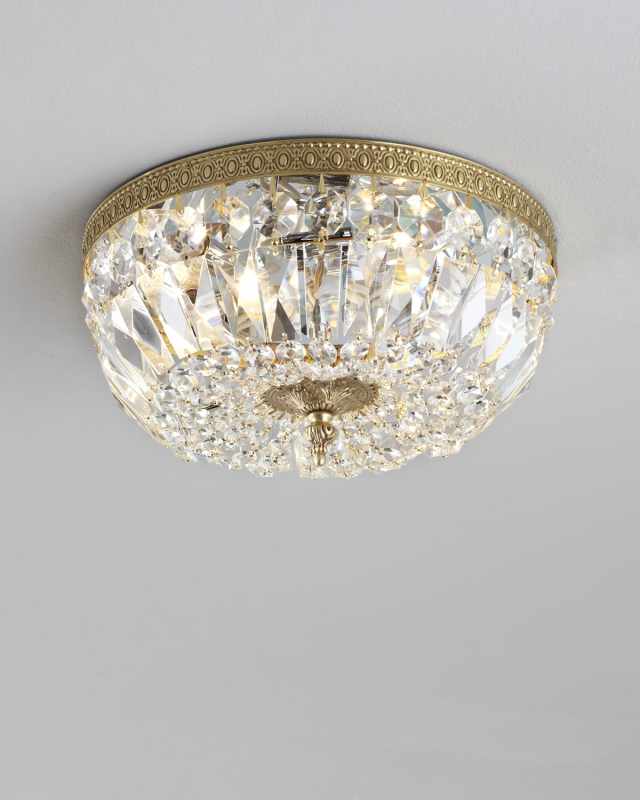 Large Prism Brass Flush-Mount Ceiling Fixture