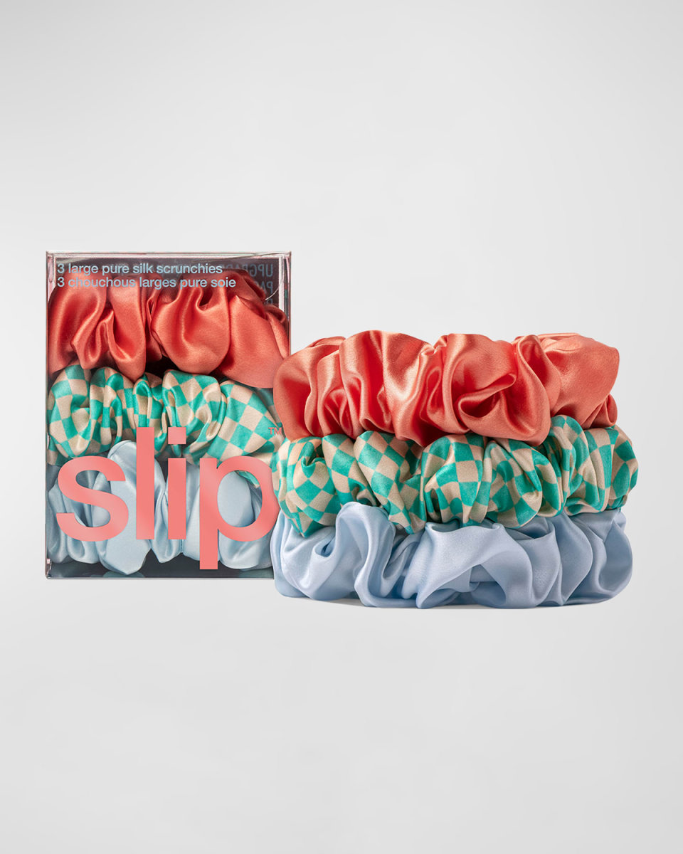 Pure Silk Large Scrunchies, 3-