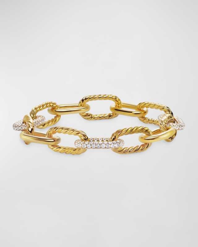 Madison Chain Bracelet with Diamonds in 18K Gold, 11