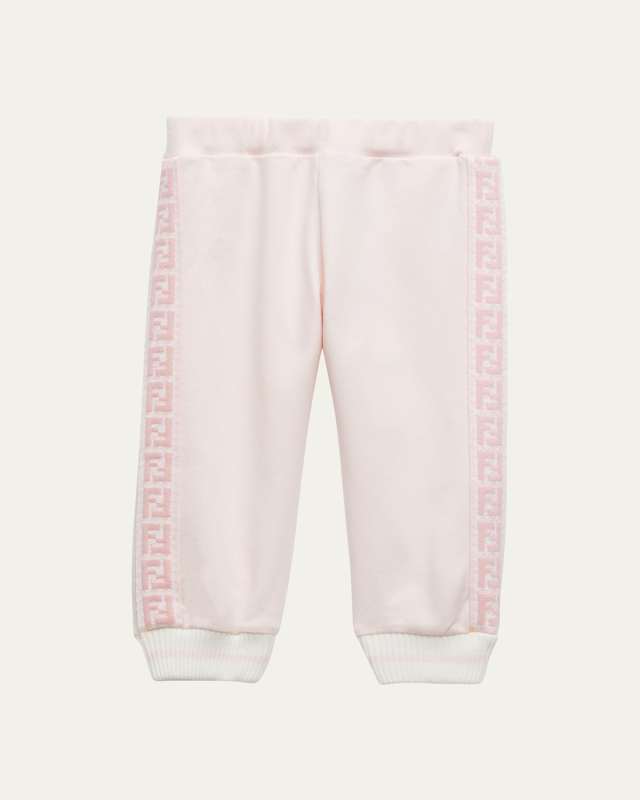 Girl's Monogram-Trim Sweatpants, Size 3M-18